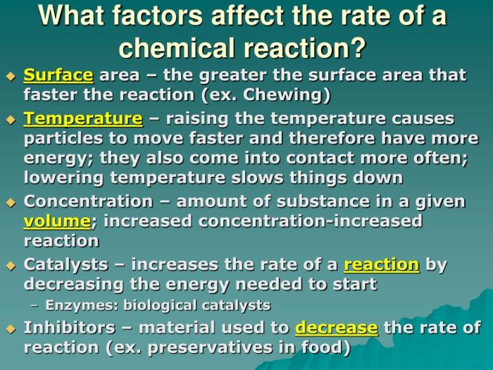 Factors affecting the rate of chemical reactions worksheet